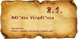 Módis Virgínia névjegykártya